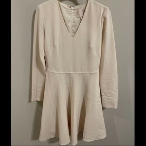 Gal Meets Glam V-Neck Ivory Dress w/ Pockets